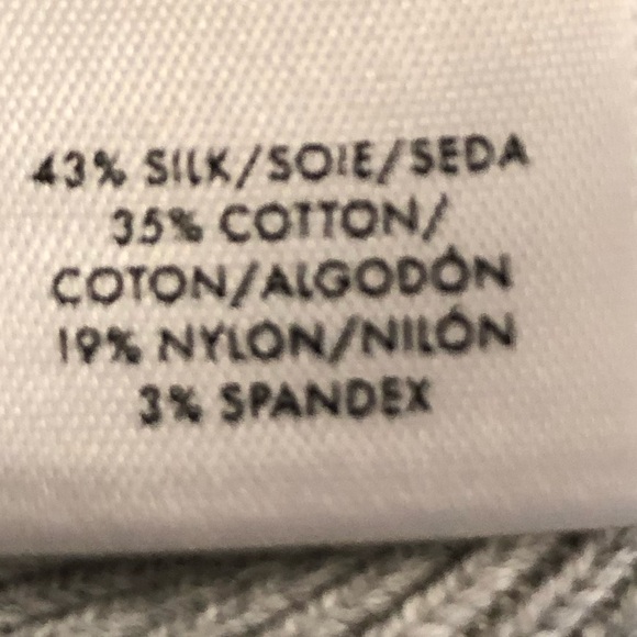 Ann Taylor Silk Cotton Blend Boatneck Pullover Top Bell Sleeve Size S Light Grey - Picture 7 of 10